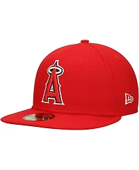 New Era Men's Red Los Angeles Angels Jackie Robinson Day Side Patch 59FIFTY Fitted Hat