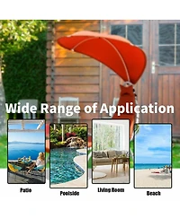 Slickblue Patio Hanging Swing Hammock Chaise Lounger Chair with Canopy-Orange