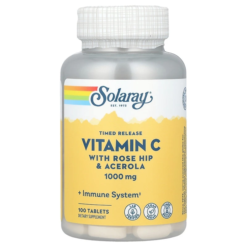 Solaray Timed Release Vitamin C with Rose Hip & Acerola 1 000 mg