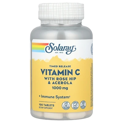 Solaray Timed Release Vitamin C with Rose Hip & Acerola 1 000 mg
