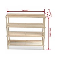 vidaXL 4-Tier Shoe Racks 2 pcs Solid Fir Wood