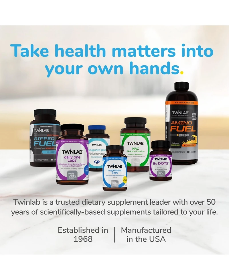 Twinlab Daily One Caps Without Iron - Nutritional Supplement with Zinc, B Vitamins, Magnesium, and More - 180 Capsules