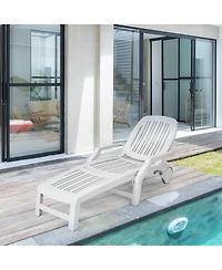Slickblue Adjustable Patio Sun Lounger with Weather Resistant Wheels