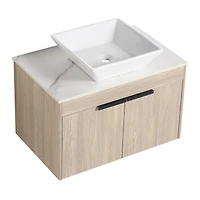 Streamdale 30" Modern Design Float Bathroom Vanity With Ceramic Basin Set