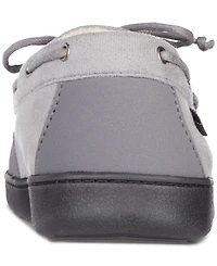 Isotoner Men's Water Repellent Microsuede Carter Boater Moccasin Slipper with Memory Foam