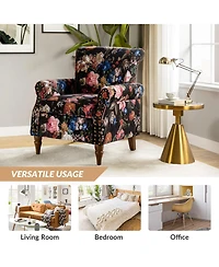 Avelina Wooden Armchair with Nailhead Trim