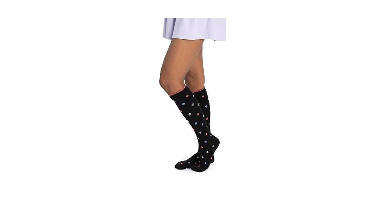 Muk Luks Women's 6 Pack Nylon Compression Knee-High Socks