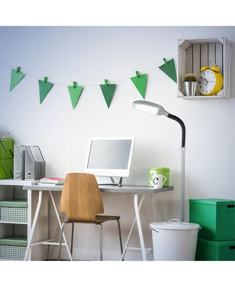 Litespan 53" Dimmable Led Reading Task Lamp with Height Adjustable Gooseneck Head