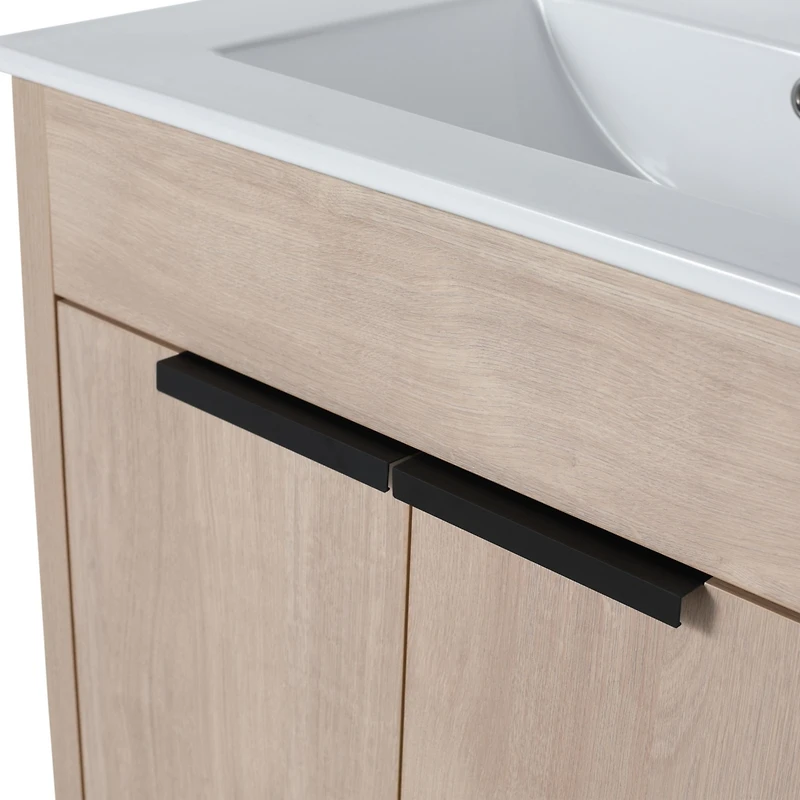 Streamdale Freestanding Vanity with White Sink & Soft-Close Doors