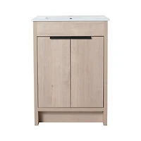 Streamdale Freestanding Vanity with White Sink & Soft-Close Doors