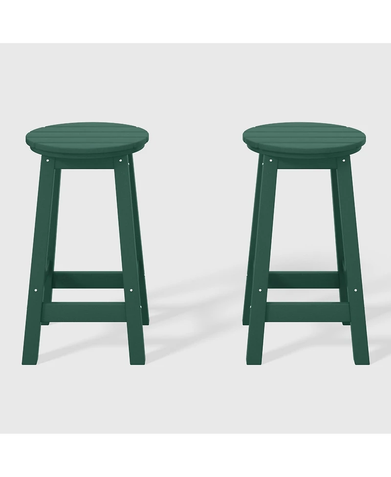 WestinTrends 24" Hdpe Outdoor Patio Round Counter Height Stool Set of