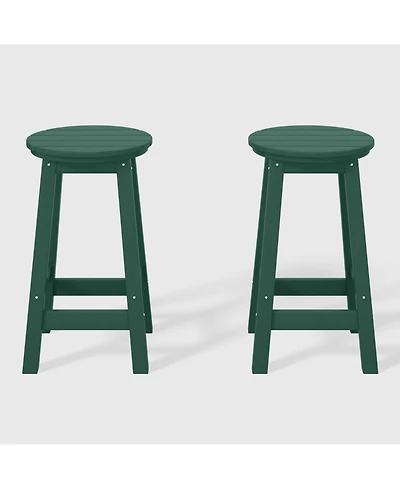 WestinTrends 24" Hdpe Outdoor Patio Round Counter Height Stool Set of