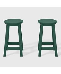WestinTrends 24" Hdpe Outdoor Patio Round Counter Height Stool Set of