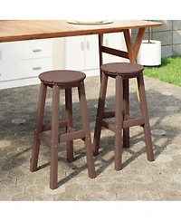 WestinTrends 29" Hdpe Outdoor Patio Round Bar Stool Set of 2