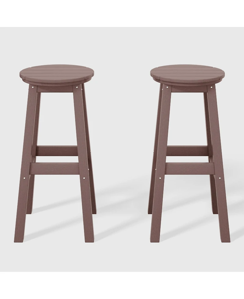 WestinTrends 29" Hdpe Outdoor Patio Round Bar Stool Set of 2