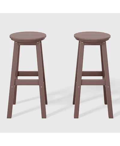 WestinTrends 29" Hdpe Outdoor Patio Round Bar Stool Set of 2