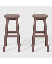 WestinTrends 29" Hdpe Outdoor Patio Round Bar Stool Set of 2