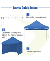 10 x Feet Pop up Gazebo with 4 Height and Adjust Folding Awning