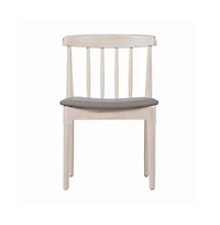 Emma+Oliver Charlize Set Of 2 Solid Wood Dining Chairs With Spindle Backrests And Vinyl Seats