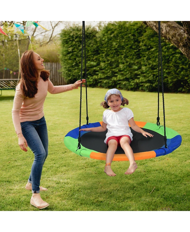 Slickblue 40-Inch Flying Saucer Tree Swing Outdoor Play Set with Easy Installation Process for Kids
