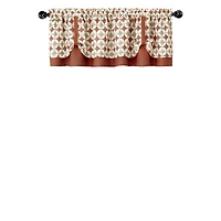Kate Aurora Modern Geometric Button Tuck Rod Pocket Window Valance
