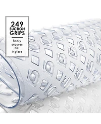 Clara Clark Non-Slip Suctioned Bathtub Mat with Drainage Holes - Durable & Machine Washable - Clear - 35"x16"