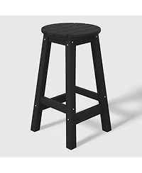 WestinTrends 24" Hdpe Outdoor Patio Round Counter Height Stool Set of