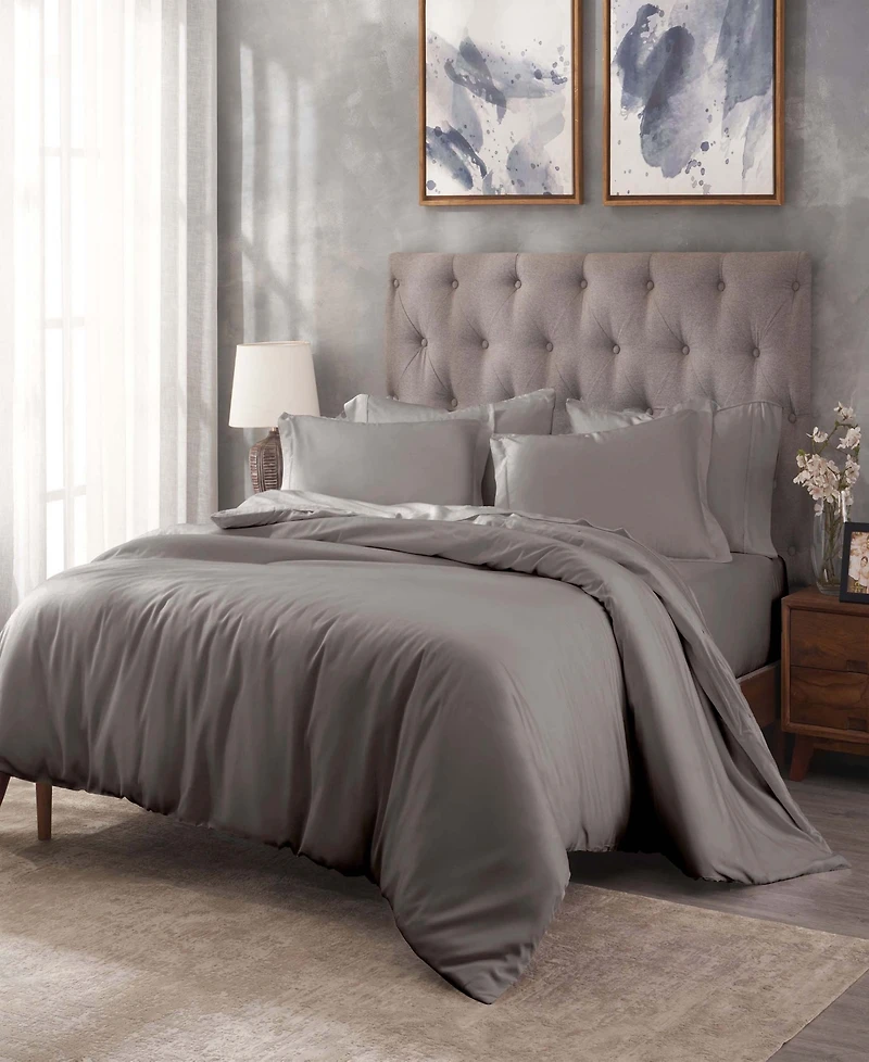 Superior Egyptian Cotton 400 Thread Count Solid Luxury Duvet Cover Set, King/California King