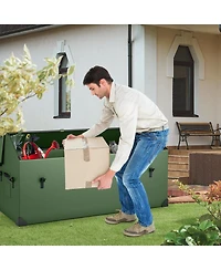 Slickblue Waterproof Outdoor Storage Box with Ventilated Window Adjustable Snap-Green