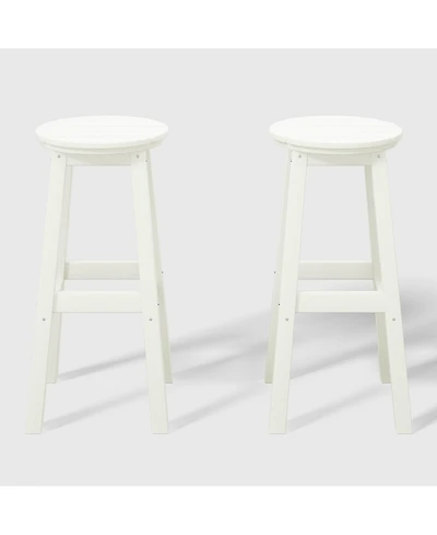 WestinTrends 29" Hdpe Outdoor Patio Round Bar Stool Set of 2