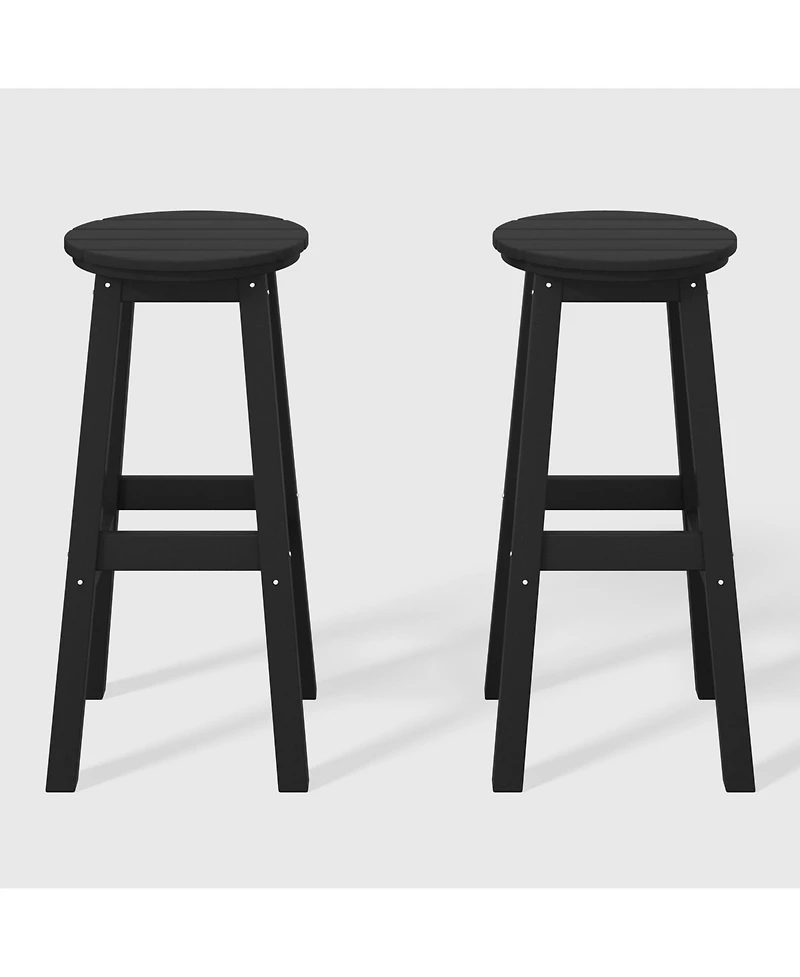 WestinTrends 29" Hdpe Outdoor Patio Round Bar Stool Set of 2