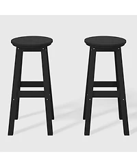WestinTrends 29" Hdpe Outdoor Patio Round Bar Stool Set of 2