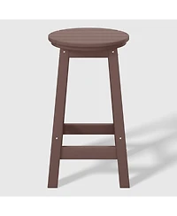 WestinTrends 24" Hdpe Outdoor Patio Round Counter Height Stool Set of 3