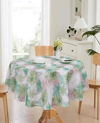 Izod Cove Palm Water-Resistant Indoor and Outdoor Tablecloth, 70" Round