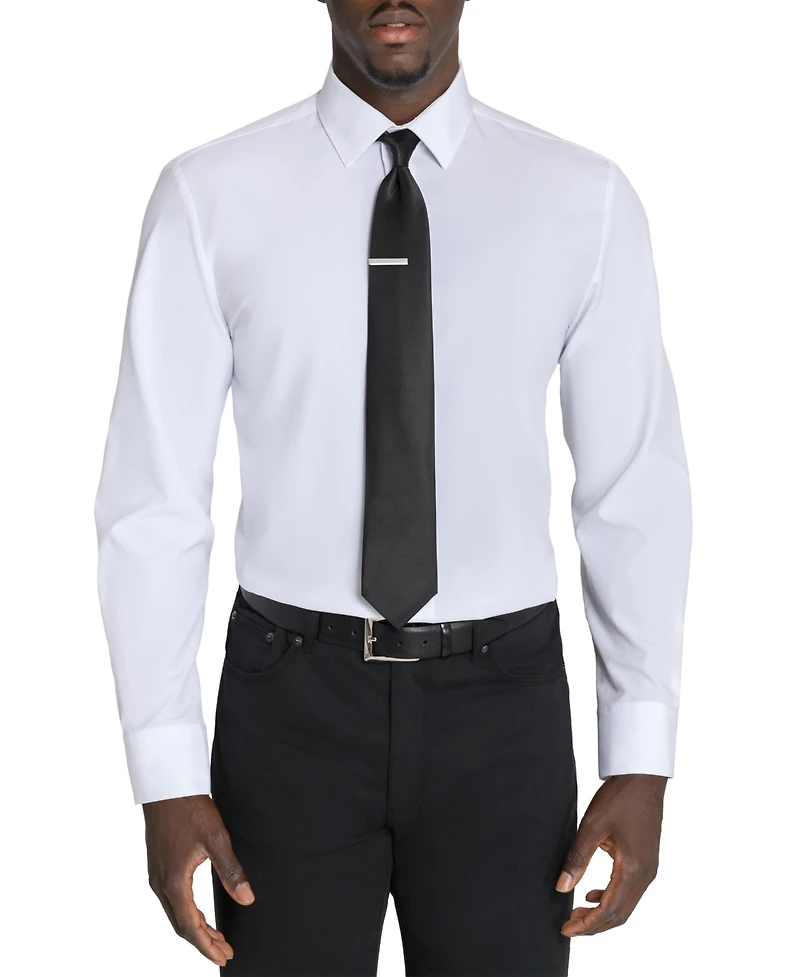 Calabrum Men's Classic Extra-Long Solid Black Tie