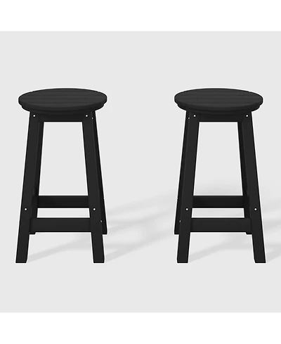 WestinTrends 24" Hdpe Outdoor Patio Round Counter Height Stool Set of