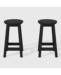 WestinTrends 24" Hdpe Outdoor Patio Round Counter Height Stool Set of