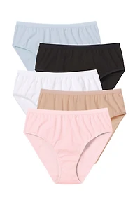 Comfort Choice Women's Hi-Cut Cotton Brief 5-Pack