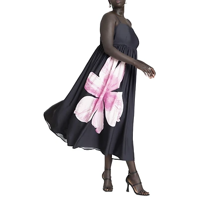 Eloquii Plus Printed Flower Maxi Dress