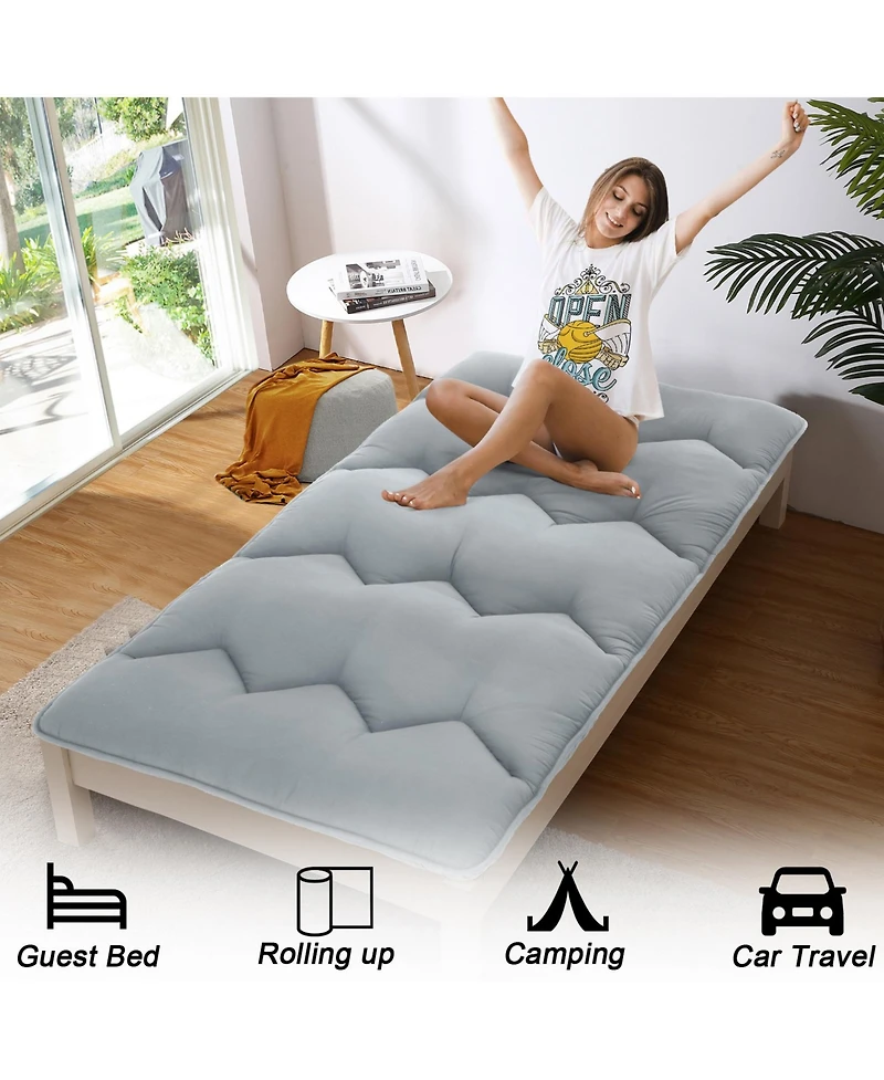 Caromio Futon Mattress Twin Size, Floor Pad Portable Dorm Sleeping Pad, 39"x 80"