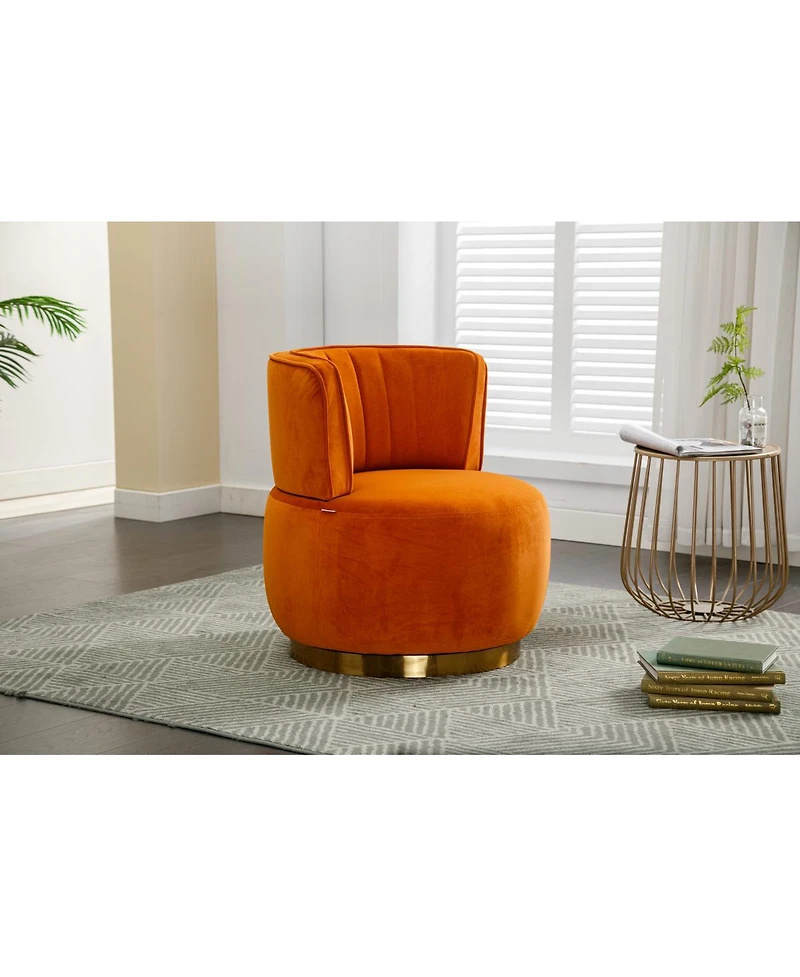 Simplie Fun Velvet Swivel Barrel Chairs for Living Room or Office