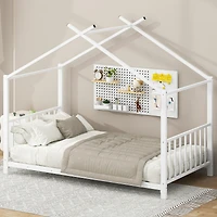 Streamdale Twin Metal House Platform Bed, White