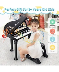 31 Keys Kids Piano Keyboard Toy Toddler Musical Instrument with Stool & Microphone