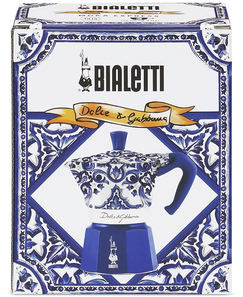 Bialetti Blue Meditteraneo Dolce & Gabbana 3-Cup Moka Stovetop Coffee Maker