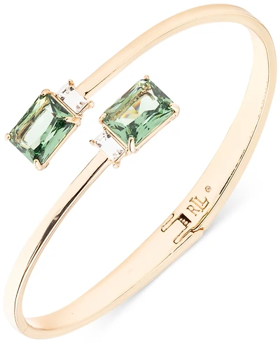 Lauren Ralph Lauren Gold-Tone Stone Bypass Bangle Bracelet