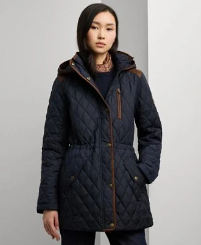 Lauren Ralph Lauren Womens Hooded Anorak Quilted Coat P Xs Xxl