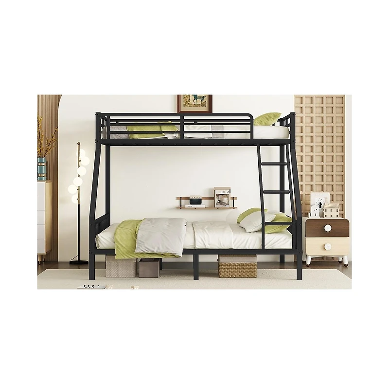Streamdale Twin Xl/Queen Metal Bunk Bed with Ladder and Slats