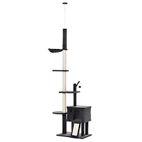 Streamdale Furniture PawHut Adjustable Height Cat Tree with Multiple Activities and Scratching Posts