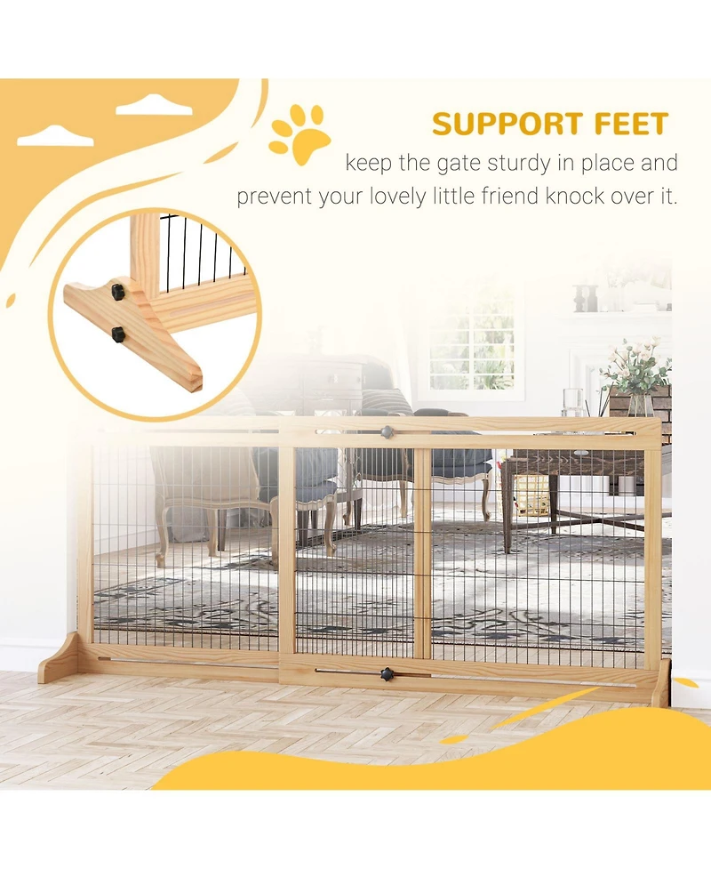 Expandable Pet Gate for Various Openings Adjustable up to 6 Feet, Safe and Stable