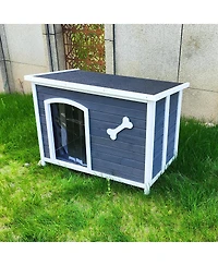 Streamdale Easy Assembly Wooden Dog House for Outdoor Use